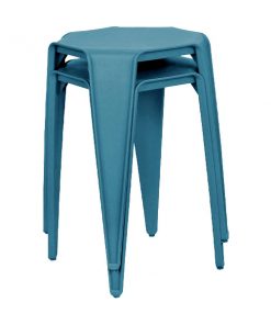 八角形膠疊椅疊凳-藍色