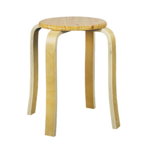 木製圓形疊椅疊凳-原木色
